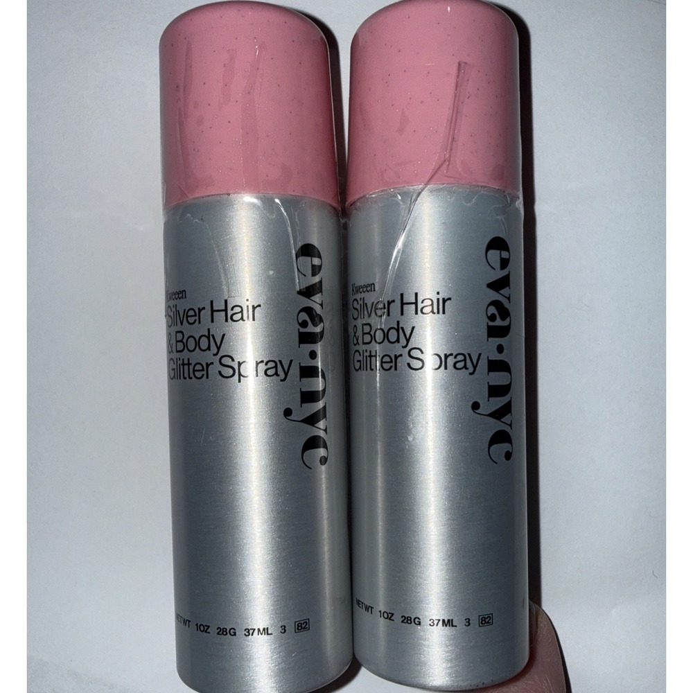 Eva NYC Kweeen Silver Hair & Body‎ Glitter Spray Travel Size 1fl oz 2Pack